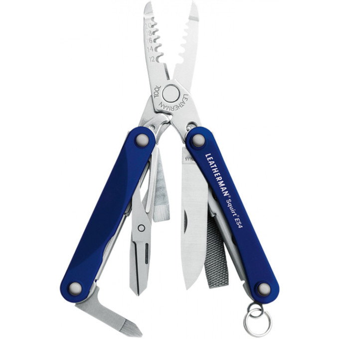Мультитул LEATHERMAN SQUIRT ES4 BLUE 831240 в подарочной упаковке
